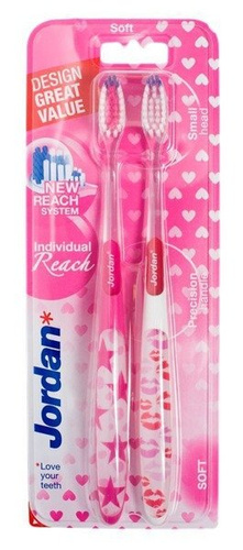 Jordan Szczoteczka do zębów DUO Individual Reach Soft - mix kolorów  1 op-2szt