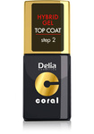 Delia Cosmetics Coral Hybrid Gel Emalia do paznokci Top Coat  11ml