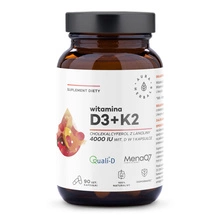 AURA HERBALS Witamina D3 4000 IU + K2, 90 kapsułek