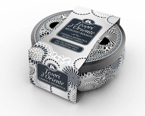 Tesori d'Oriente świeca zapachowa białe piżmo 200g