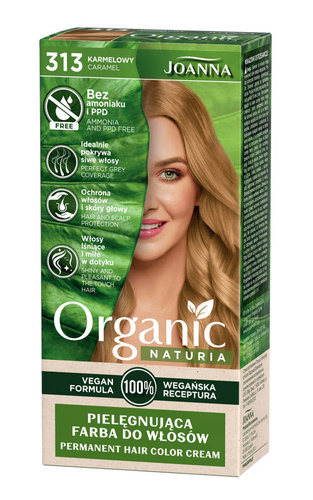 Joanna Naturia Vegan Pielęgnująca Farba do włosów nr 313 Karmelowy