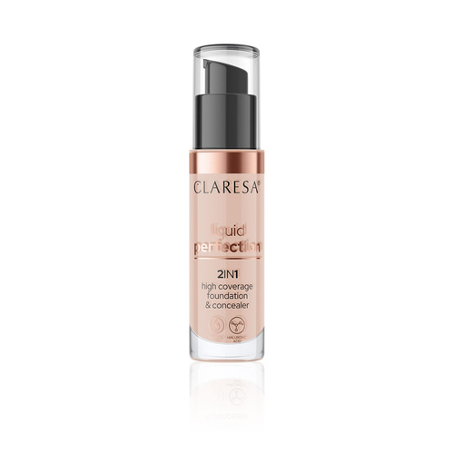 CLARESA Liquid Perfect 2w1 Korektor i Podkład Kryjący Nr 104 34g