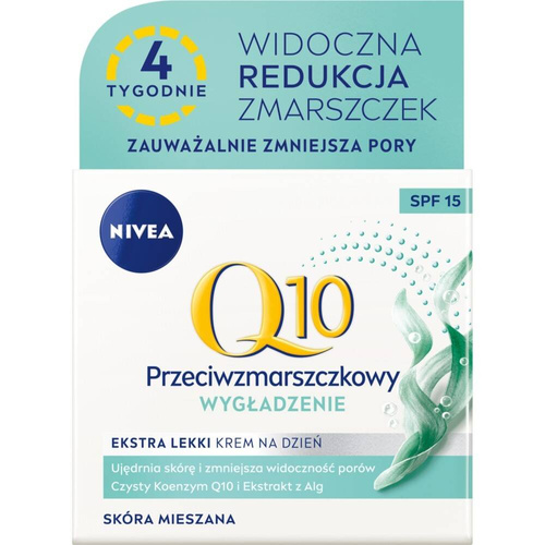NIVEA Q10 Wygładzenie Przeciwzmarszczkowy ekstra lekki krem na dzień z SPF 15
