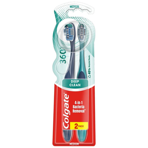 COLGATE Szczoteczka do zębów 360 Deep Clean 1+1- medium -2szt