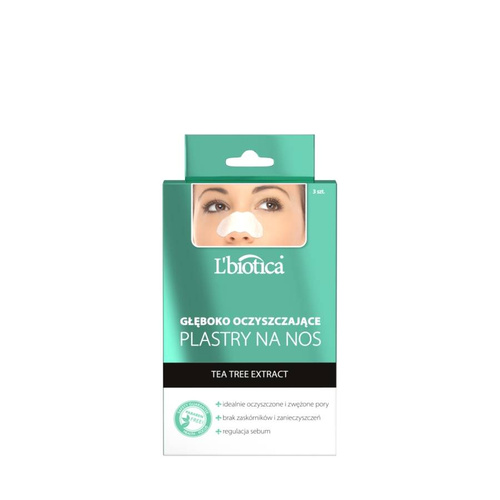 L'BIOTICA Głeboko Oczyszczające Plastry na nos - Tea Tree Extract-3szt