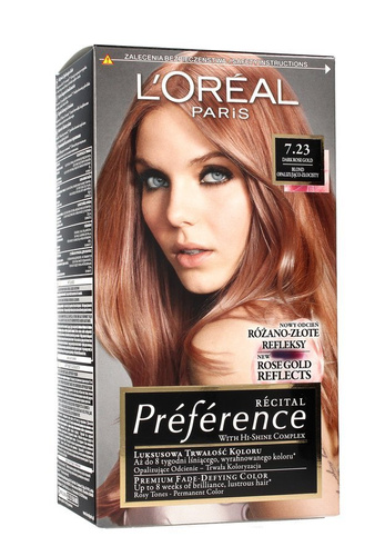 Loreal Farba Recital Preference 7.23 Blond Opalizująco Złocisty
