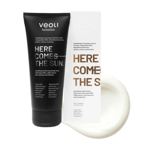Veoli Botanica HERE COMES THE SUN – Wygładzająco-brązujący balsam do ciała 200 ml