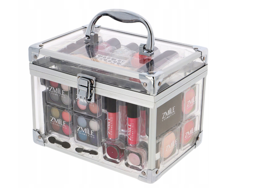 Zmile Case Acrylic - Przezroczysty Kufer Kosmetyczny z Zestawem Produktów