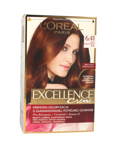 Loreal Excellence Creme Krem koloryzujący 6,41 Jasny Bursztynowy Brąz