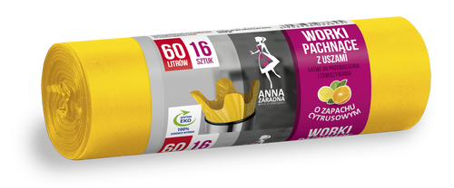 ANNA ZARADNA Worki na śmieci z uszami - zapach CYTRUSÓW 60L-16szt.