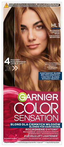 GARNIER Color Sensation Krem koloryzujący nr HL1 Kasztanowy Blond - dla bardzo ciemnego brązu 1op.