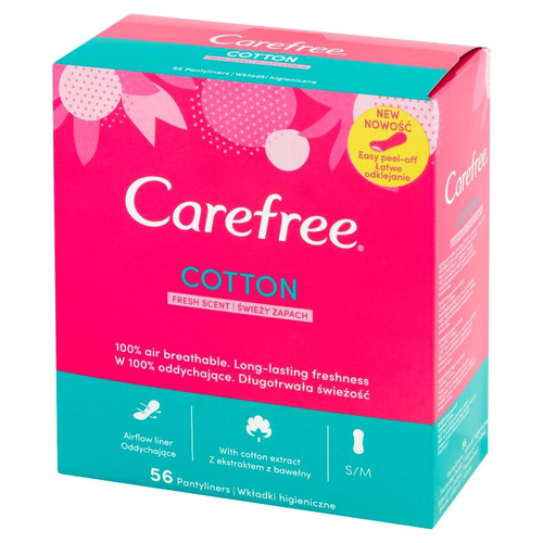 Carefree Cotton Wkładki higieniczne Fresh Scent - świeży zapach 1op.-56szt