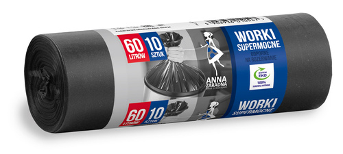 ANNA ZARADNA Worki na śmieci SUPERMOCNE 60L-10szt. czarne
