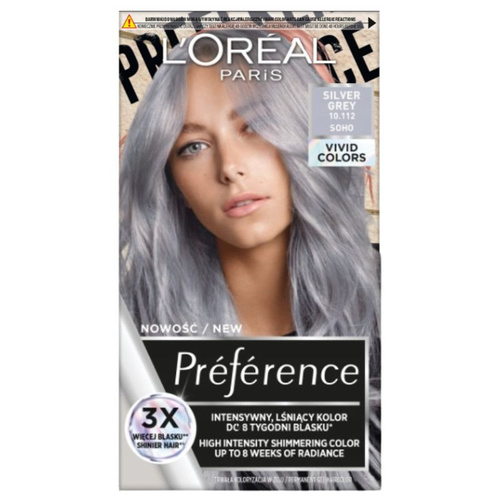 Loreal Preference Vivid Colors Farba do włosów nr 10.112 Silver Grey (Soho)