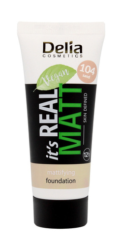 Delia Cosmetics It's Real Matt Podkład matujący odżywczo-nawilżający nr 104 Sand 30ml