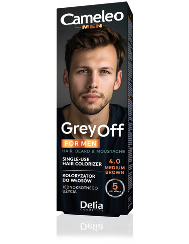 Delia Cosmetics Cameleo Men Krem koloryzujący do włosów,brody i wąsów nr 4.0 medium brown  15mlx2