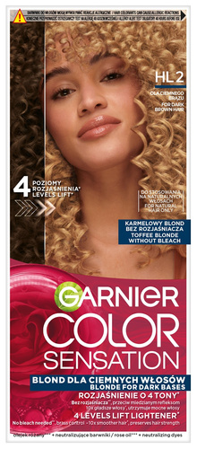 GARNIER Color Sensation Krem koloryzujący nr HL2 Karmelowy Blond - dla ciemnego brązu 1op.