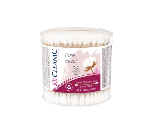 Cleanic Patyczki higieniczne Pure Effect -100% biodegradowalne-200szt (pudełko)