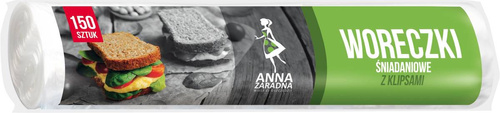 ANNA ZARADNA Woreczki śniadaniowe z klipsami-150szt