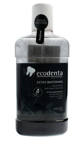 ECODENTA Płyn do płukania jamy ustnej z czarnym węglem wybielający  500ml