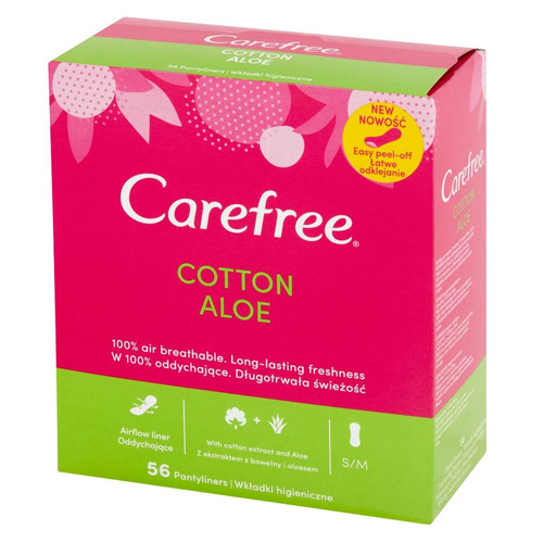 Carefree Cotton Aloe Wkładki higieniczne -56szt