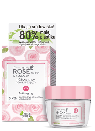Floslek Rose for Skin Różany Krem odmładzający na dzień ECO zestaw 50ml