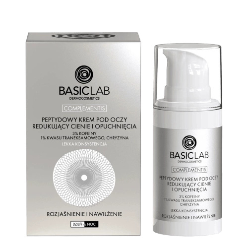 BasicLab Complementis Peptydowy krem pod oczy redukujący cienie i opuchnięcia Rozjaśnienie i Nawilżenie 15ml