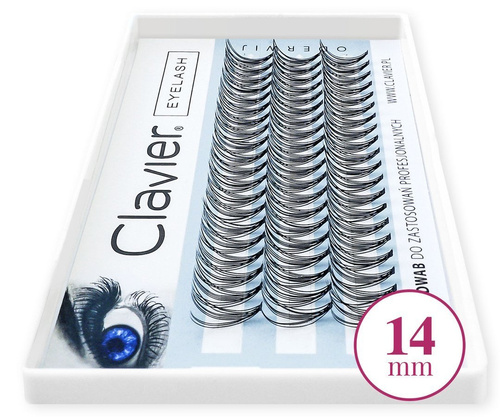 CLAVIER Classic 14 mm jedwabne kępki rzęs 10D