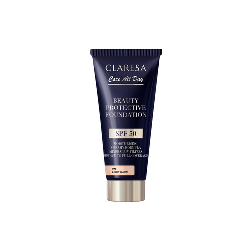 CLARESA Beauty Protective Foundation SPF 50 Nawilżający Podkład 1W Light Warm 30 ml