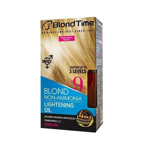 BLOND TIME 9 - Olejek Rozjaśniający do Włosów bez Amoniaku (do 3 tonów) z Witaminami E, C i F - 180ml
