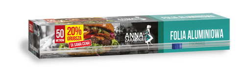 ANNA ZARADNA Folia aluminiowa 20% grubsza 50m opakowanie z ucinarką  - 1 szt.