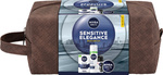 NIVEA Zestaw prezentowy męski Sensitive Elegance (Antyperspirant roll-on 50ml + Krem uniwersalny 75ml +Pianka do golenia 200ml + Balsam po goleniu 100ml + kosmetyczka)