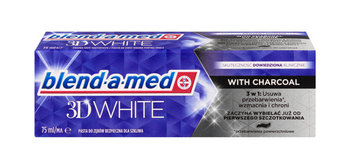 BLEND-A-MED 3D White Pasta wybielająca z węglem aktywnym 75 ml