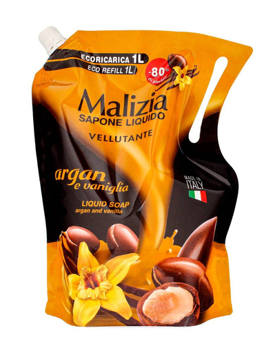 MALIZIA Mydło w płynie Argan Vanilia - zapas 1000 ml