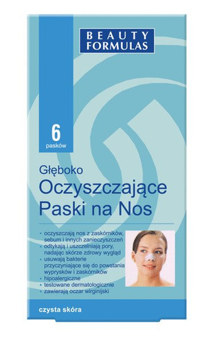 Beauty Formulas Skin Care Głęboko oczyszczające paski na nos