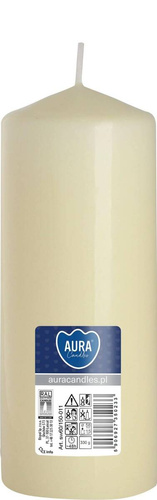 Aura Świeca walcowa ecru 60/150 mm