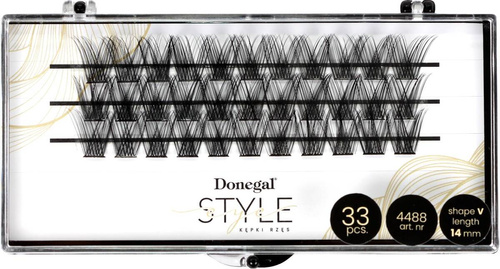 DONEGAL Sztuczne Rzęsy Kępki V-Eye Style 14mm (4488)