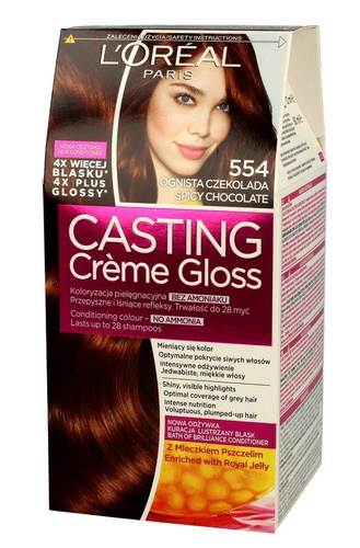 L'Oréal Casting Creme Gloss Krem koloryzujący nr 554 Ognista Czekolada