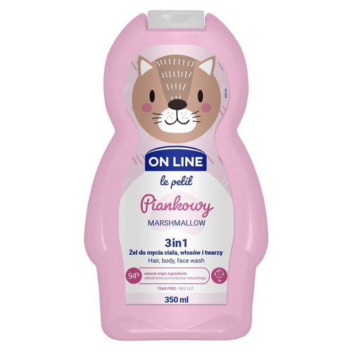 On Line Le Petit Żel do mycia ciała,włosów i twarzy 3w1 dla dzieci Piankowy  350ml