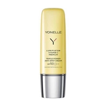 Yonelle Lumifusíon Potrójnie Aktywny Krem SPF50 Przeciw Przebarwieniom Z Witaminą C Premium