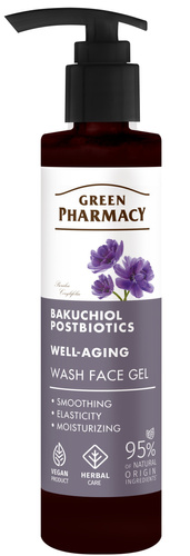 Green Pharmacy Bakuchiol & Postbiotyki - Przeciwstarzeniowy Żel do Mycia Twarzy 200 ml