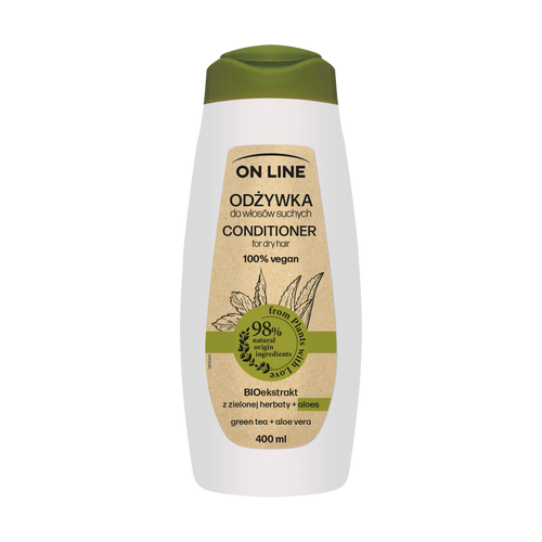 On Line From Plants With Love Odżywka do włosów BIOekstrakt z Zielonej Herbaty i Aloes 400ml