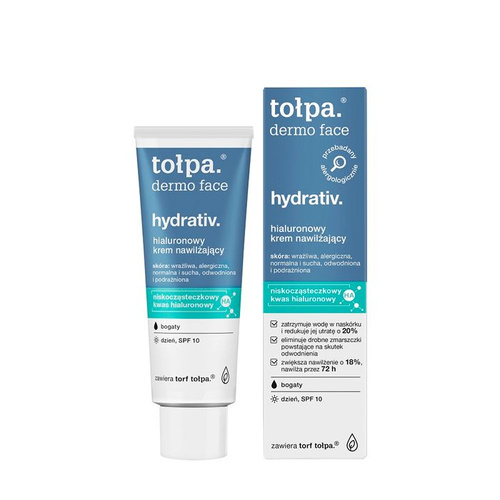 Tołpa dermo face hydrativ. hialuronowy krem nawilżający, bogaty, SPF 10, 40 ml