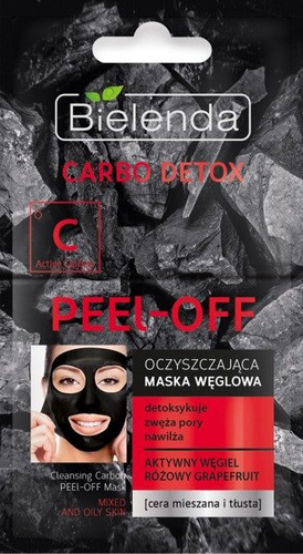 Bielenda Carbo Detox Czarny Węgiel Maska oczyszczająca peel-off  2x6g