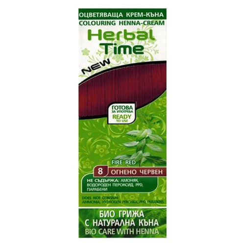 Herbal Time Henna do włosów naturalna 8 Ognista czerwień