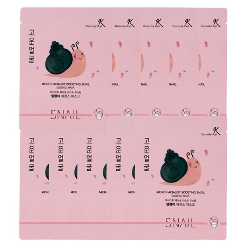 Beauty Kei Boosting Snail Essence Mask – Zestaw 10 masek ze śluzem ślimaka