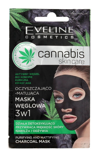 Eveline Cannabis Skin Care Maska węglowa 3w1  7 ml