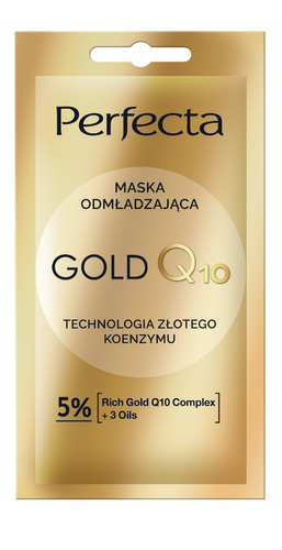 PERFECTA Maska do twarzy odmładzająca Gold Q10 8 ml