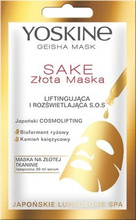 Yoskine Geisha Mask Sake Złota Maska na tkaninie liftingująca i rozświetlająca S.O.S.  20ml