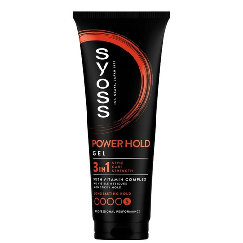 SYOSS MEN POWER HOLD mocny żel do włosów kręconych 250ml